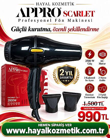 APPRO SCARLET ( FÖN MAKİNESİ ) 2500W
