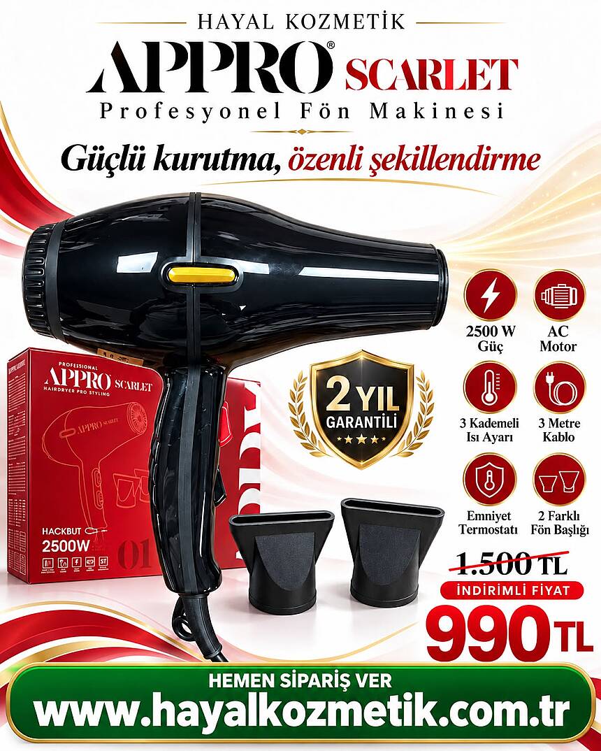 APPRO SCARLET ( FÖN MAKİNESİ ) 2500W - 1
